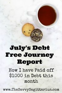 I spent July trying to scrape by with debt payments, but I would say that it seemed to workout okay for me this month! Here is how I paid off $1000 in debt this month!