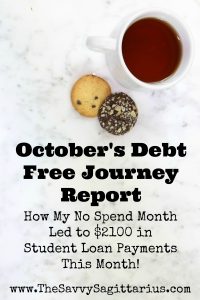October is so great for fall activities and some of the best foods on the planet. It was also a FANTASTIC month for my debt free journey. I did a NO Spend Month and made sure that I was only spending money on groceries, gas, and prebudgeted things. See here how I paid off $2000+ in one month on a SINGLE income.