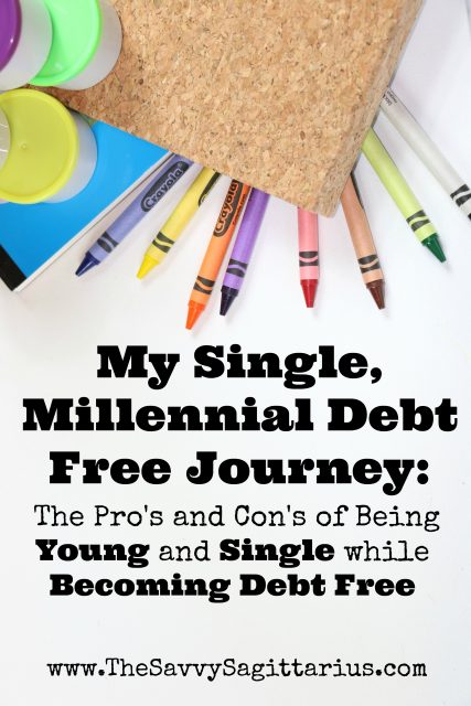 I am a millennial. I am also single. And I am also on my debt free journey. Alone, I have paid off $15,000+ in one year of focusing on ditching my debt. While doing it alone may seem like a blessing at times, it can also be a curse. Here are my pros and cons of being young and single while becoming debt free..