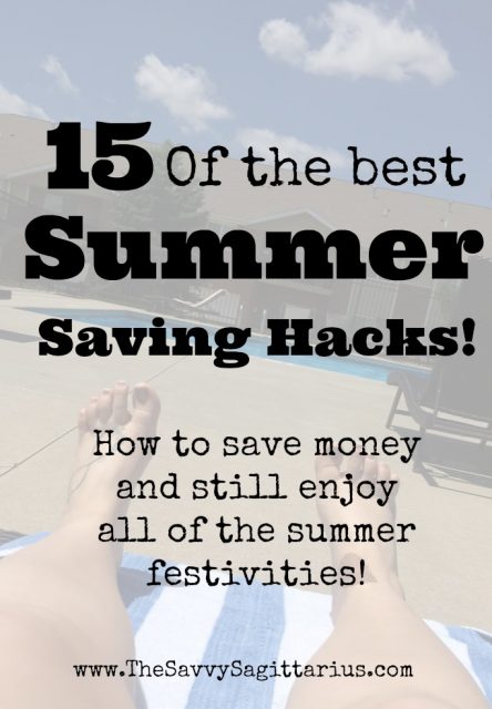 Summer weather can mean splurging on fun activities just a little bit more! Use these 15 hacks to save a little bit more so you can enjoy your summer on a budget! #summer #summerfun #summervacation #summeronabudget