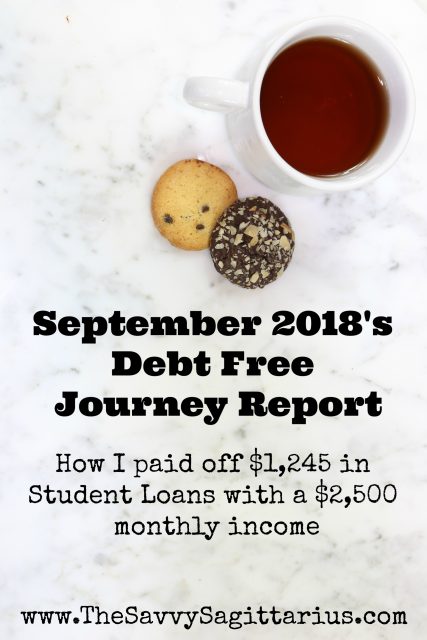 In September 2018, I put just under 50% of my income towards student loans! While I was doing a #NoSpendMonth, I was able to put extra money towards my student loans! 