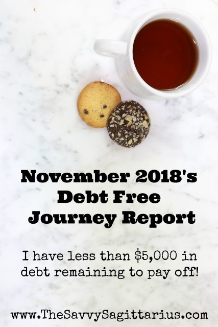 Every month, I write a report to show the struggles and changes of my debt free journey. I have paid off about $32,000 in debt in the last two years. Here are just a few of November 2018's struggles and things looking into December