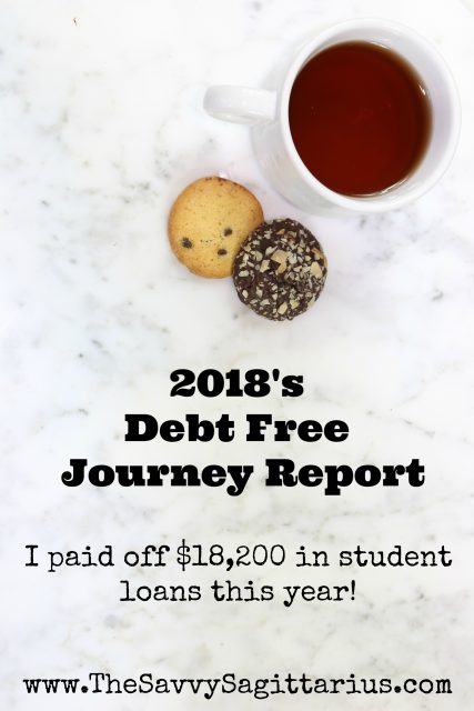 2018 was an amazing year for me! I put $18,200 towards my student loans and I will be debt free a few months into 2019! 