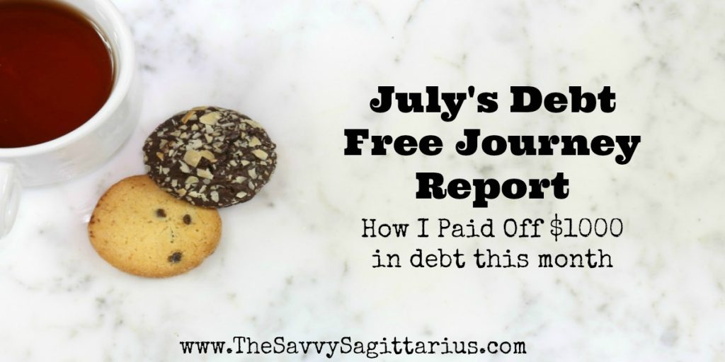 I spent July trying to scrape by with debt payments, but I would say that it seemed to workout okay for me this month! Here is how I paid off $1000 in debt this month!