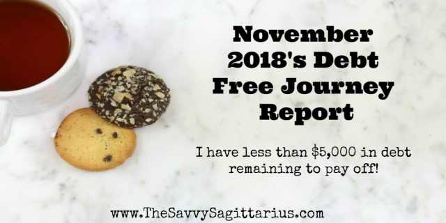 Every month, I write a report to show the struggles and changes of my debt free journey. I have paid off about $32,000 in debt in the last two years. Here are just a few of November 2018's struggles and things looking into December