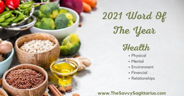 Instead of strict, specific goals for the entire year, a word of the year gives you guidance throughout the year. My word for 2021 is health.
