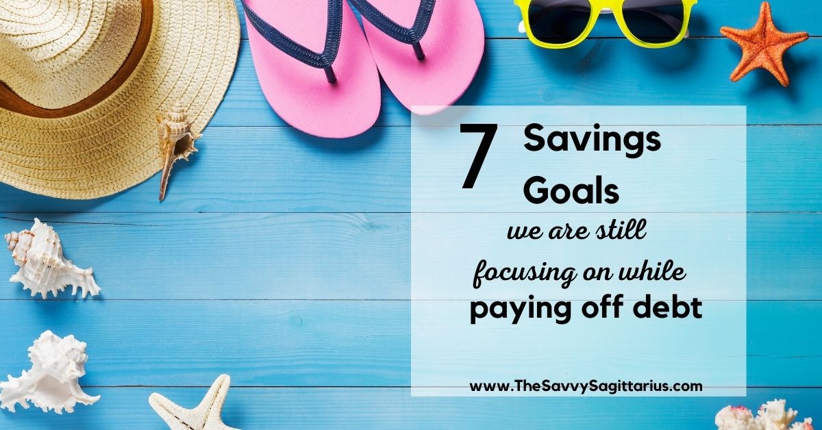 Having savings goals while paying off debt can feel really daunting. These are the things we are saving for while paying off debt.