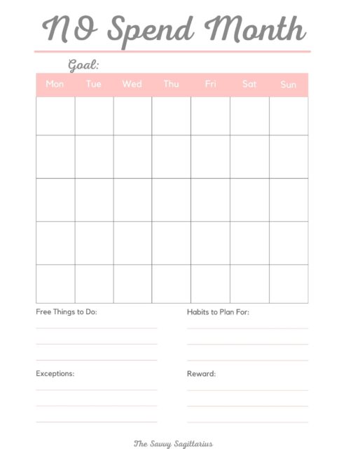 Crush your No Spend Month Goals with this freebie!