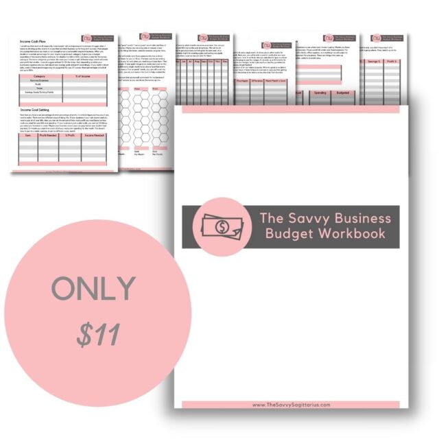 OR you can just jump into the Savvy Business Workbook, which is designed to take you step by step through the financial side of your business. For just $11, you can get your business finances rocking!